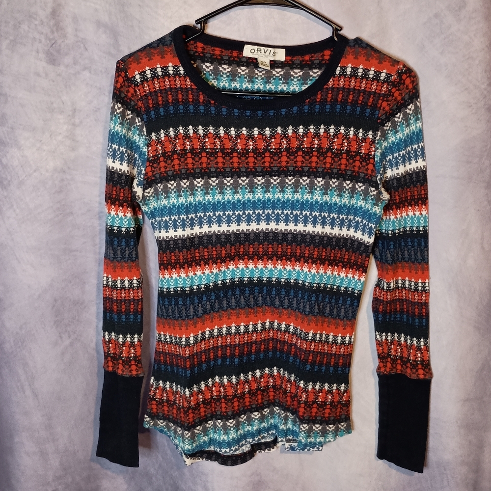 Orvis‎ Fair Isle Long Sleeve Thermal Top